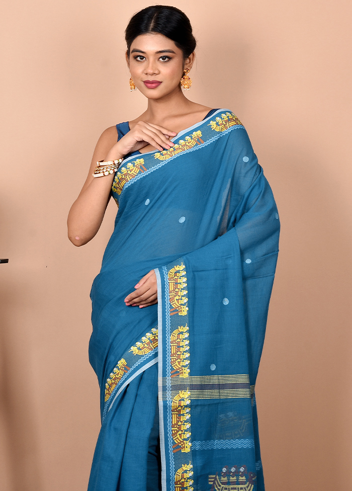 Royal Blue Woven Paithani Silk Saree – MySilkLove