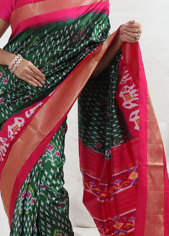 Green Patola Silk Designer Traditional Saree buy online -