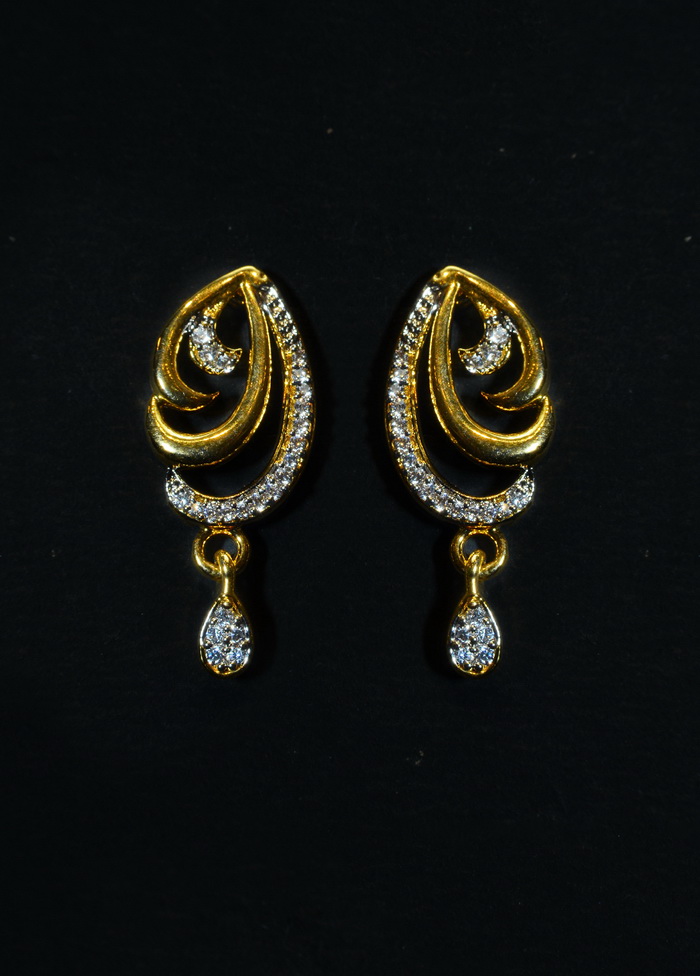 Buy Party Wear Gold Plated Stud Ruby White Stone Earring ER3408