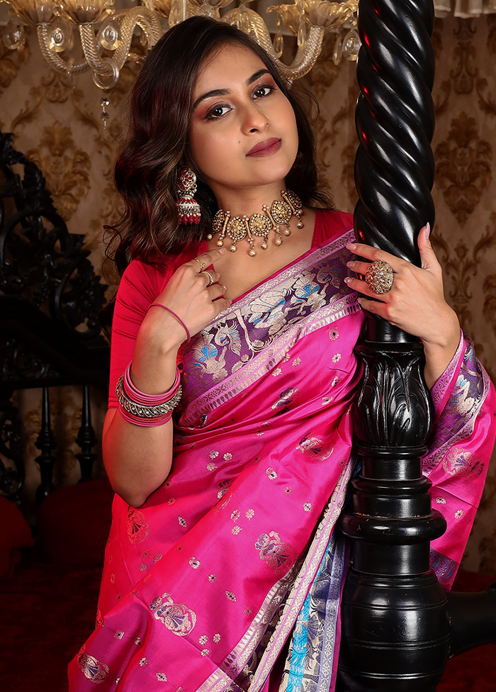 Pink Pure Swarnachuri Silk Saree With Blouse Piece - ROGOU122212 ...