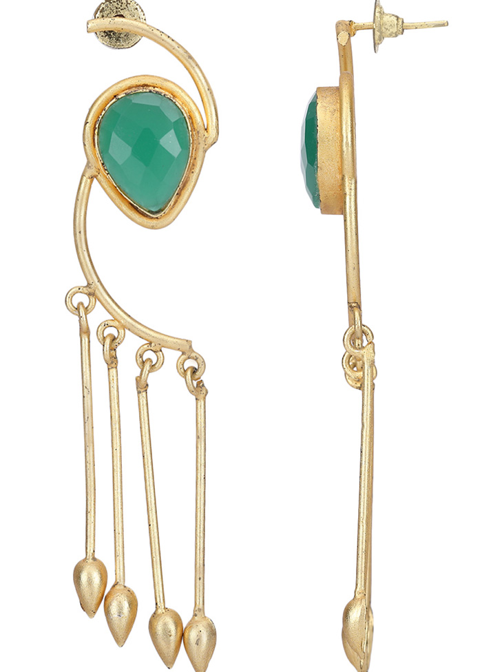 Matte Gold Earrings With Red Cut Rhinestone Center Stud | eBay